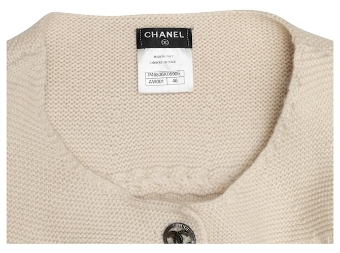 CHANEL Strickwaren T.FR 46 Kaschmir Weiß - Ansicht 4
