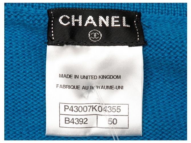 CHANEL Strickwaren T.FR 50 Kaschmir Blau - Ansicht 4