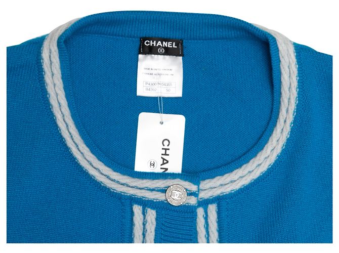 CHANEL Strickwaren T.FR 50 Kaschmir Blau - Ansicht 5