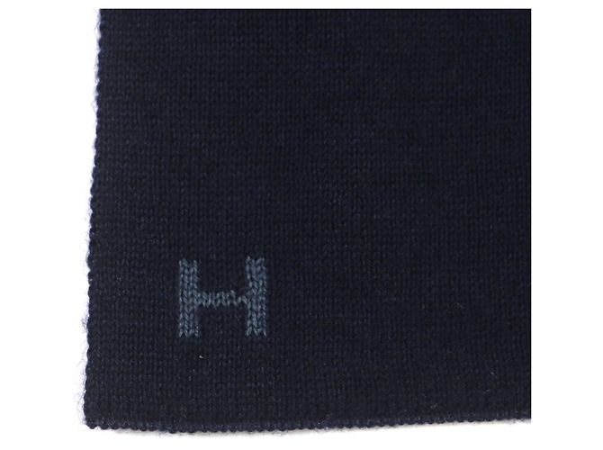 Hermès Sciarpa reversibile in cashmere e seta HERMES Alle Retour Blu - vista 5