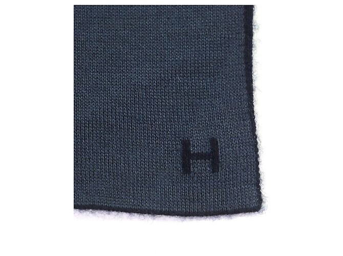 Hermès Sciarpa reversibile in cashmere e seta HERMES Alle Retour Blu - vista 6
