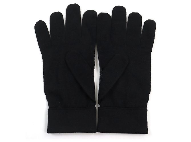 Guantes Louis Vuitton Damier de lana con logo LV Negro - vista 2