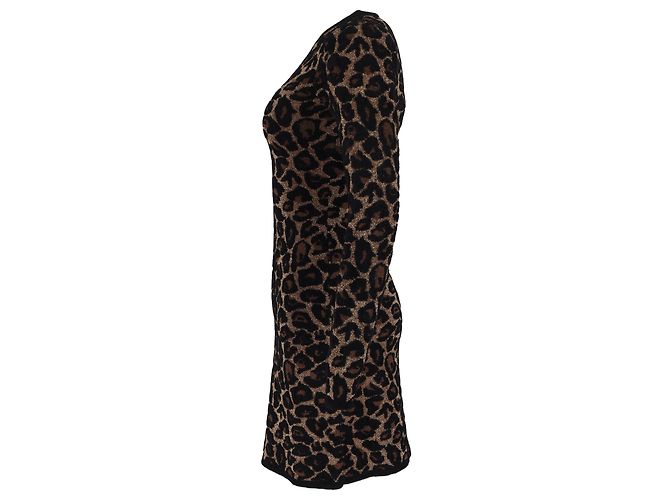 Vestido Mini de Punto Joanie de Temperley London en Viscosa con Estampado de Leopardo Marrón Castaño - vista 2