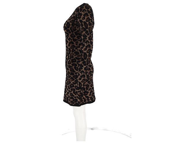 Vestido Mini de Punto Joanie de Temperley London en Viscosa con Estampado de Leopardo Marrón Castaño - vista 5