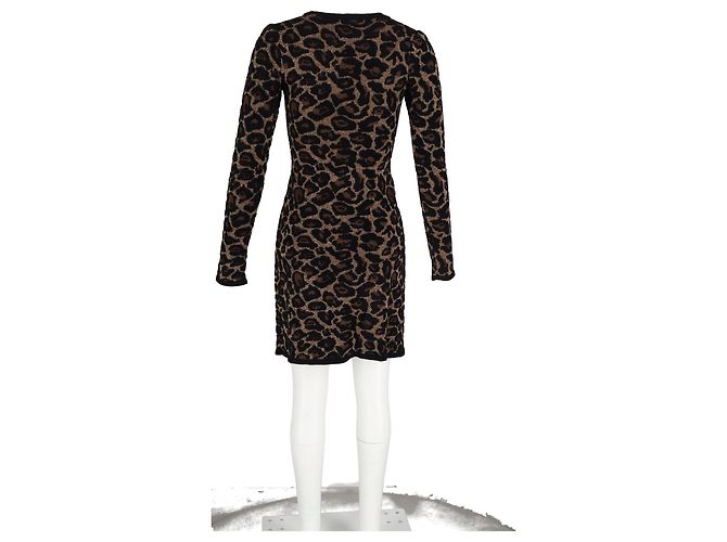 Vestido Mini de Punto Joanie de Temperley London en Viscosa con Estampado de Leopardo Marrón Castaño - vista 6