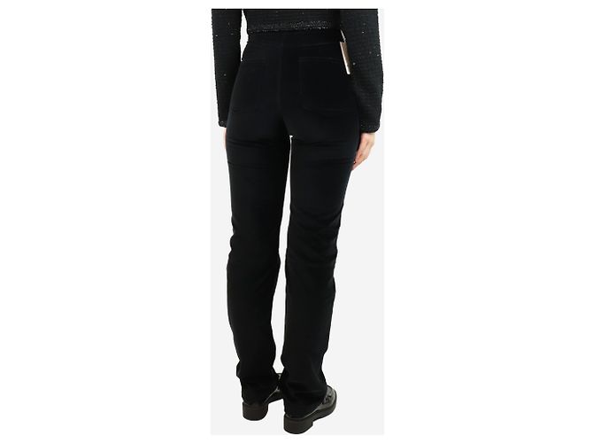 Autre Marque Schwarze Samt-Hose mit geradem Bein - Größe S - Ansicht 3