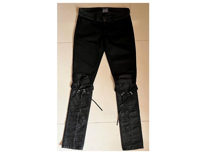 Jean Paul Gaultier Vaqueros de denim negro M - vista 2