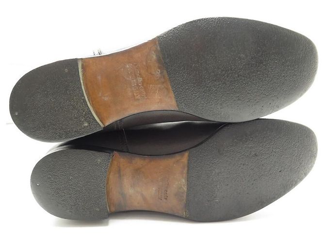 Hermès BOTAS CAVALERAS HERMES EVELYNE 36 CUERO Y SEDA MARRÓN Castaño - vista 8