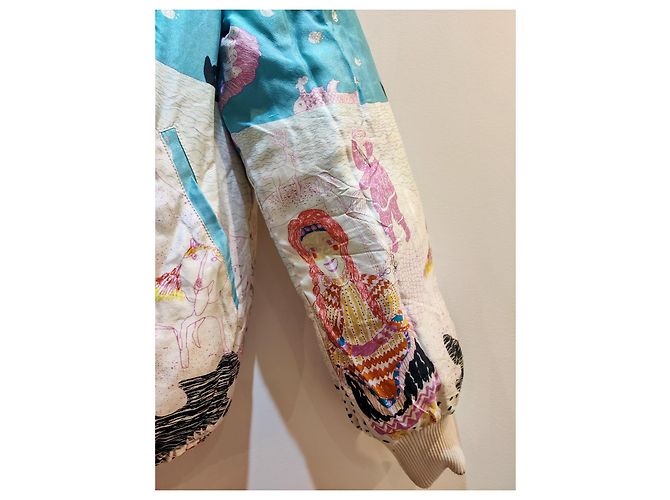 Chaqueta de plumas de seda reversible Tsumori Chisato Roja Multicolor - vista 5