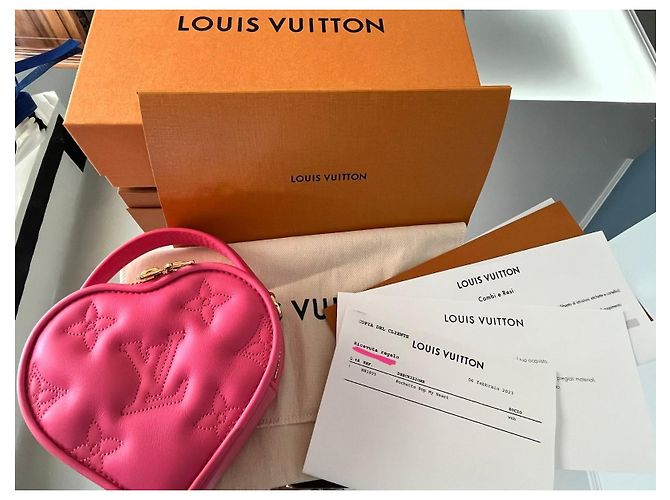 Louis Vuitton Pochette Pop My Heart Rosa Pelle - vista 6