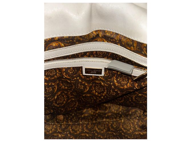 Borsa a mano Gianni Versace Altea Barocco Vanitas in pelle bianca trapuntata - vista 5