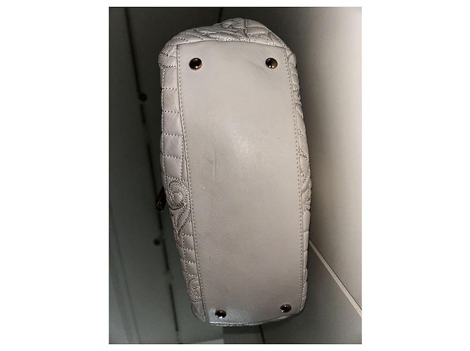 Borsa a mano Gianni Versace Altea Barocco Vanitas in pelle bianca trapuntata - vista 9