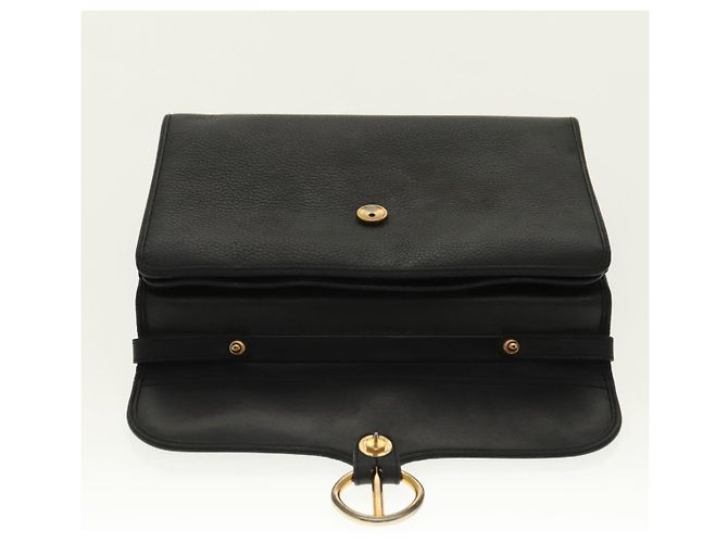 Borsa a mano Christian Dior in pelle nera e oro Auth 95744 Nero D'oro - vista 10