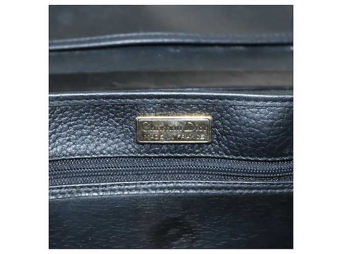 Borsa a mano Christian Dior in pelle nera e oro Auth 95744 Nero D'oro - vista 11