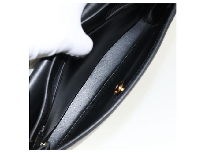 Borsa a mano Christian Dior in pelle nera e oro Auth 95744 Nero D'oro - vista 12