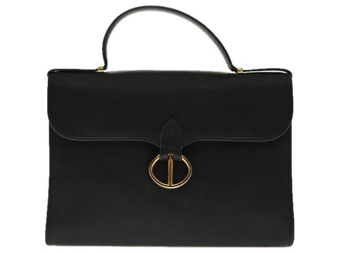 Borsa a mano Christian Dior in pelle nera e oro Auth 95744 Nero D'oro - vista 13