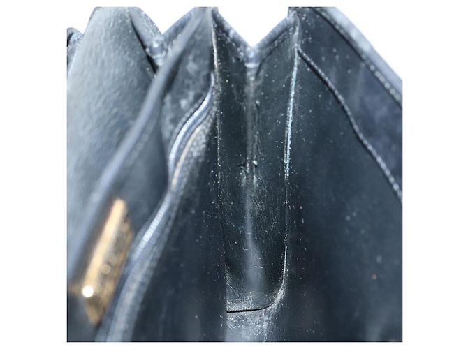 Borsa a mano Christian Dior in pelle nera e oro Auth 95744 Nero D'oro - vista 18