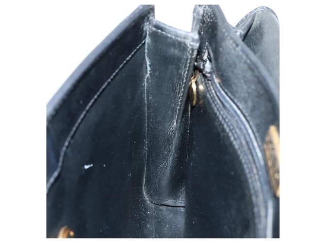 Borsa a mano Christian Dior in pelle nera e oro Auth 95744 Nero D'oro - vista 19