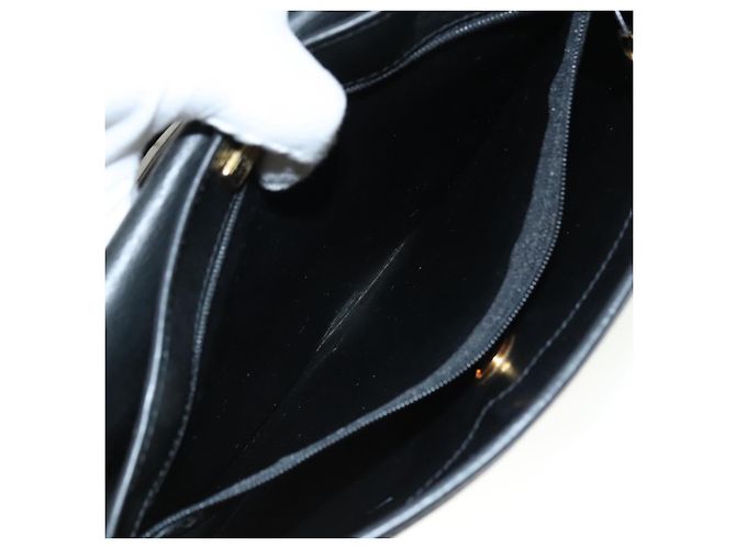 Borsa a mano Christian Dior in pelle nera e oro Auth 95744 Nero D'oro - vista 20