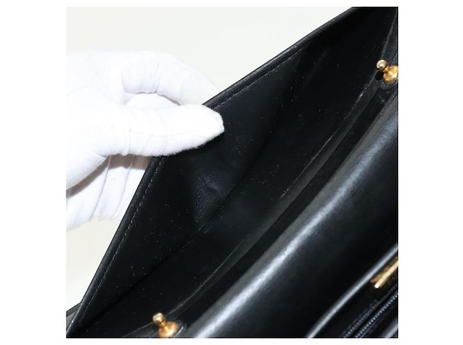 Borsa a mano Christian Dior in pelle nera e oro Auth 95744 Nero D'oro - vista 22
