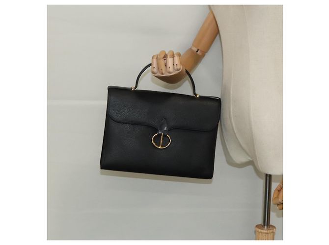 Borsa a mano Christian Dior in pelle nera e oro Auth 95744 Nero D'oro - vista 23