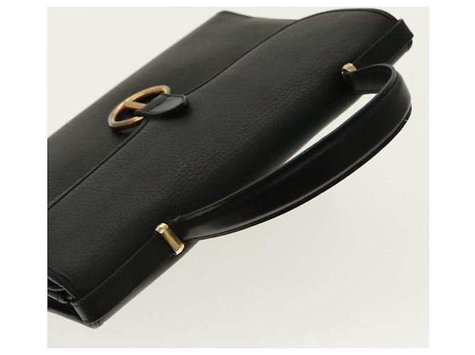 Borsa a mano Christian Dior in pelle nera e oro Auth 95744 Nero D'oro - vista 6