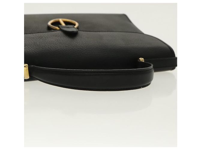 Borsa a mano Christian Dior in pelle nera e oro Auth 95744 Nero D'oro - vista 7
