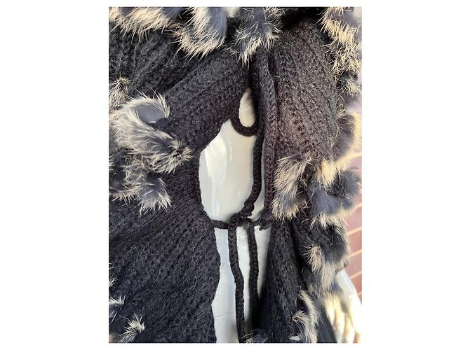 J.Crew Wollcardigan mit Fell Schwarz - Ansicht 3