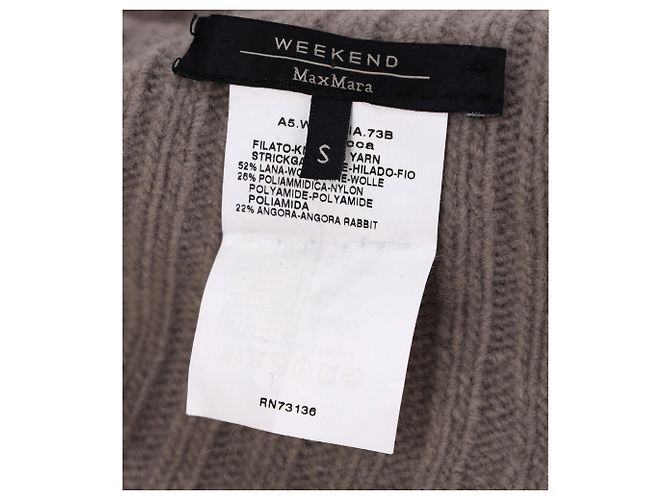 Grau gestrickter Pullover mit Reißverschluss von Max Mara Weekend - Ansicht 4
