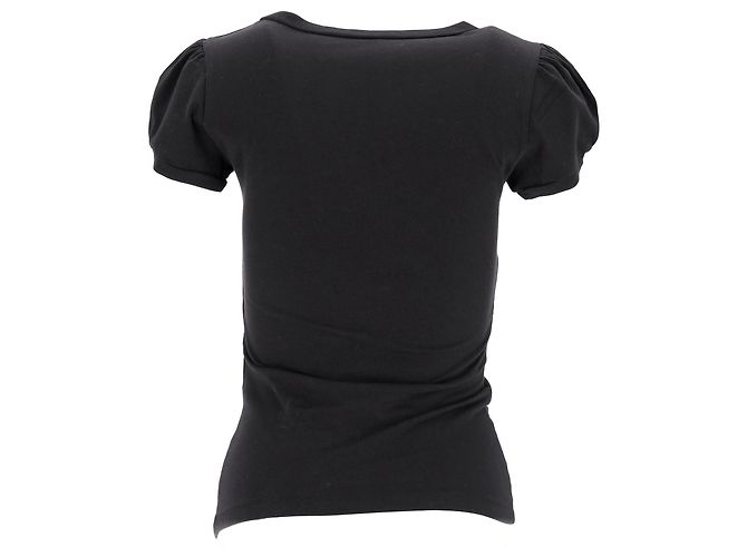 Love Moschino T-Shirt mit Puffärmeln und grafischem Druck aus schwarzer Baumwolle - Ansicht 8