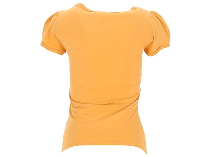 Camiseta de manga abullonada con estampado gráfico Love Moschino en algodón amarillo - vista 3