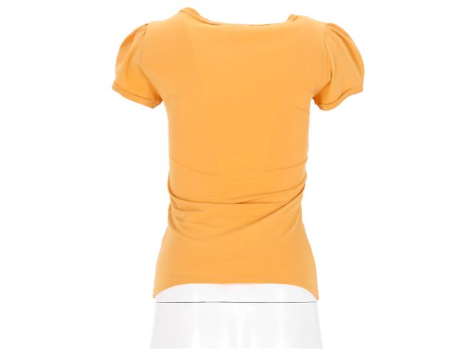 Camiseta de manga abullonada con estampado gráfico Love Moschino en algodón amarillo - vista 8