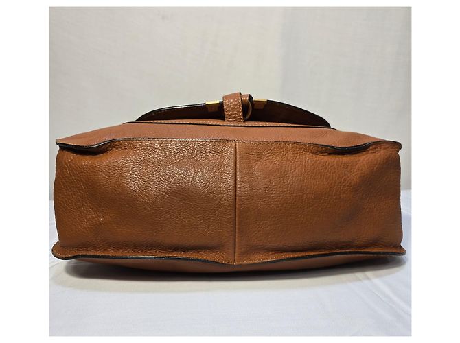 Borsa Chloé Medium Marcie in pelle di vitello grana marrone Rosso - vista 10