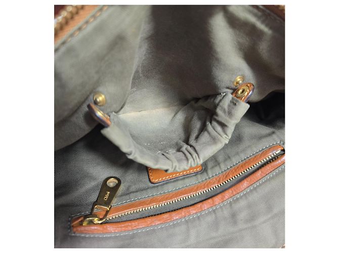 Borsa Chloé Medium Marcie in pelle di vitello grana marrone Rosso - vista 14
