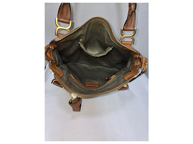 Borsa Chloé Medium Marcie in pelle di vitello grana marrone Rosso - vista 16