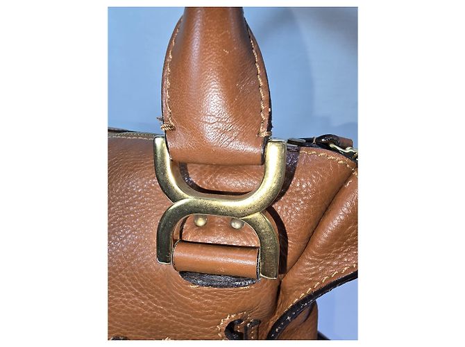 Borsa Chloé Medium Marcie in pelle di vitello grana marrone Rosso - vista 18