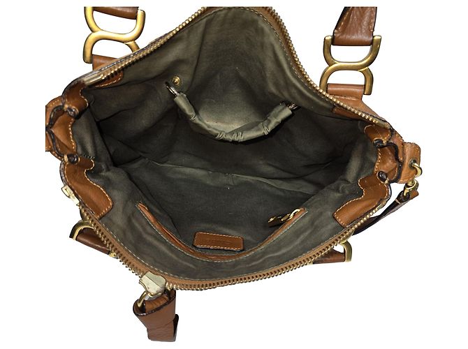 Borsa Chloé Medium Marcie in pelle di vitello grana marrone Rosso - vista 4
