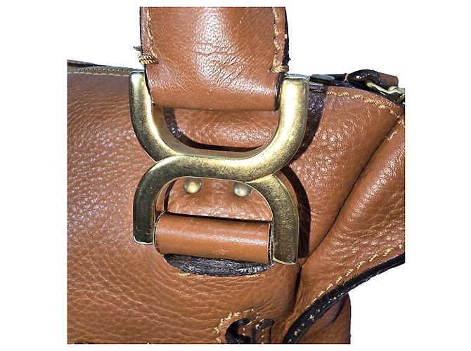 Borsa Chloé Medium Marcie in pelle di vitello grana marrone Rosso - vista 7