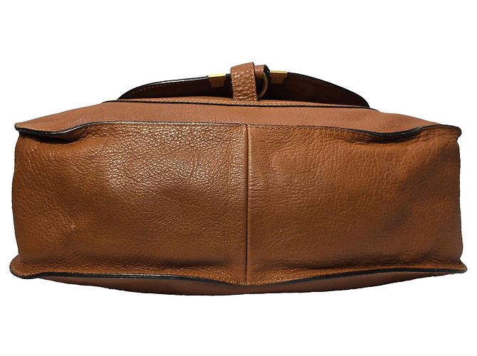 Borsa Chloé Medium Marcie in pelle di vitello grana marrone Rosso - vista 9