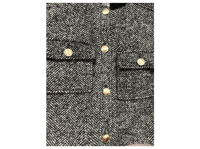 Ba&Sh Talya structured jacket grey wool alpaca - view 3