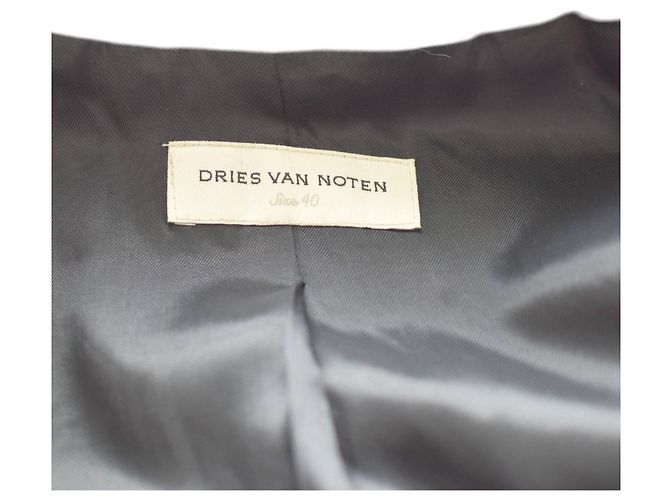 Dries Van Noten Black Tweed Wool Blazer Jacket Size 40 - view 3