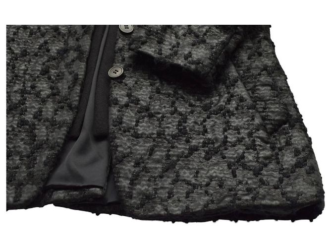 Dries Van Noten Black Tweed Wool Blazer Jacket Size 40 - view 6