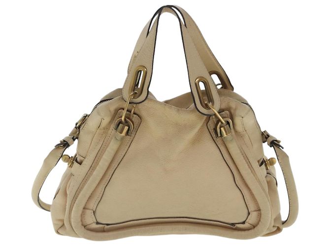 Chloé Borsa a spalla Chloe Paraty in pelle beige oro 2 vie Auth bs19071 D'oro - vista 13
