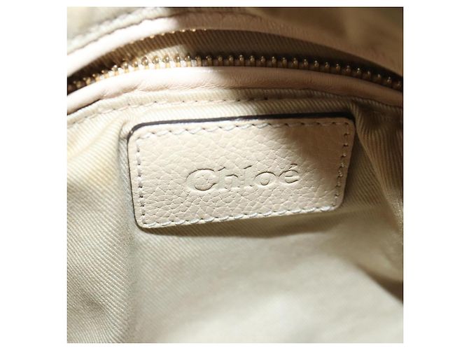 Chloé Borsa a spalla Chloe Paraty in pelle beige oro 2 vie Auth bs19071 D'oro - vista 18