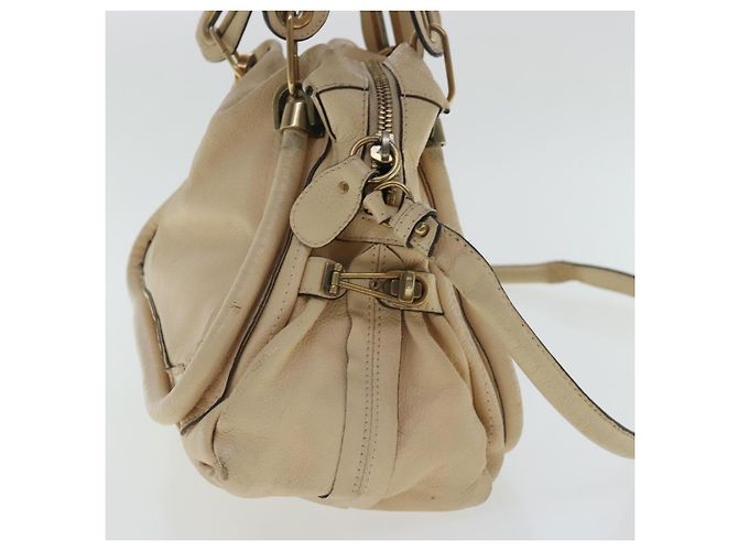 Chloé Borsa a spalla Chloe Paraty in pelle beige oro 2 vie Auth bs19071 D'oro - vista 3