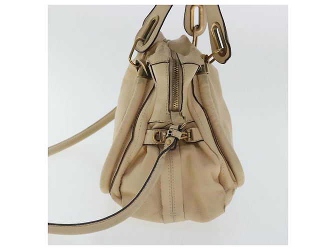Chloé Borsa a spalla Chloe Paraty in pelle beige oro 2 vie Auth bs19071 D'oro - vista 4
