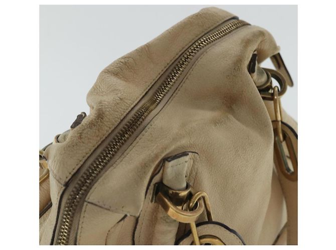 Chloé Borsa a spalla Chloe Paraty in pelle beige oro 2 vie Auth bs19071 D'oro - vista 6