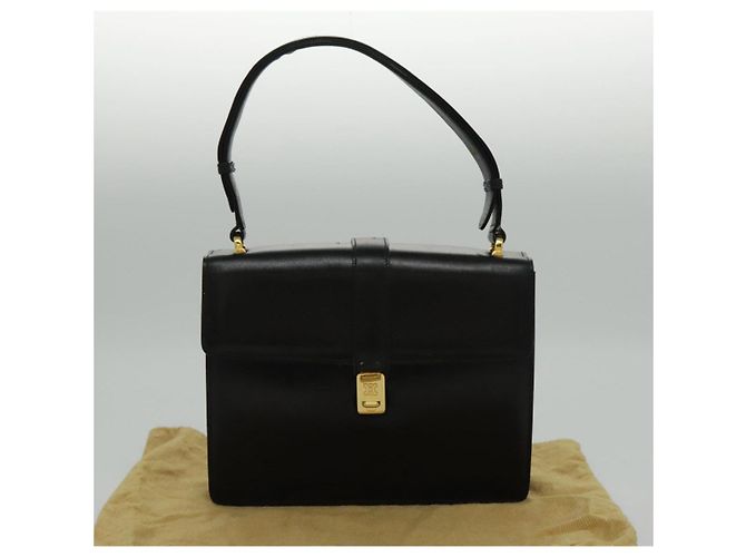 Céline Borsa a Spalla CELINE in Pelle Nera Oro Auth ar12705 Nero D'oro - vista 12