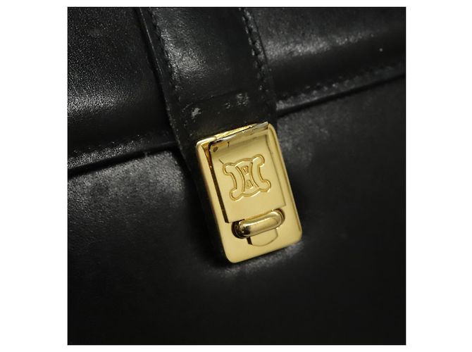 Céline Borsa a Spalla CELINE in Pelle Nera Oro Auth ar12705 Nero D'oro - vista 18