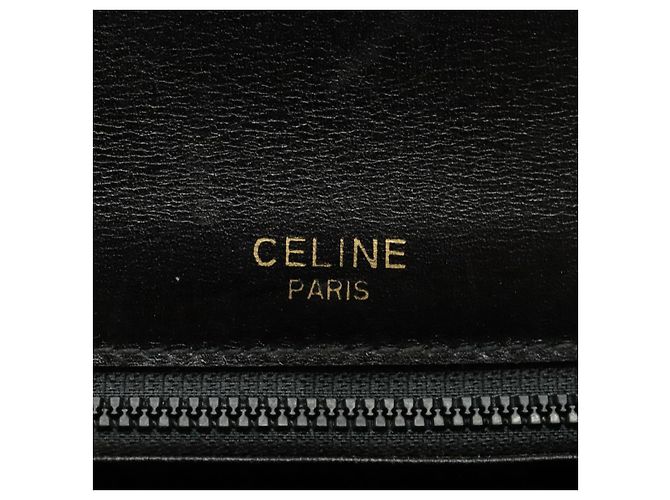 Céline Borsa a Spalla CELINE in Pelle Nera Oro Auth ar12705 Nero D'oro - vista 21